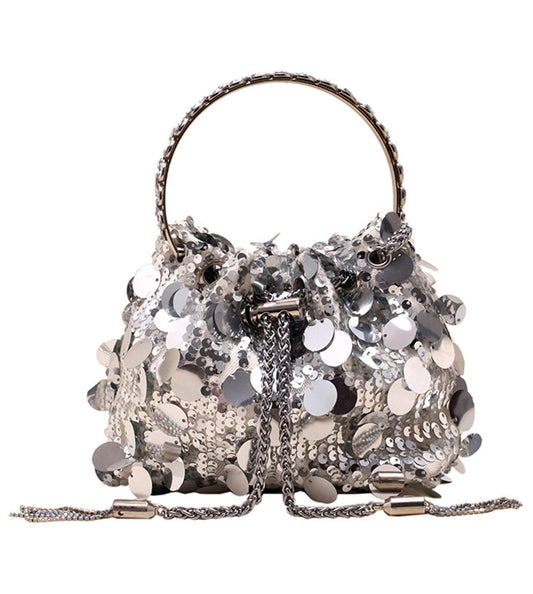RZTA Women's Glitter Clutch Evening Handbags Sparkly Clutch Triangle Purse for 1920s Party Prom Wedding A2 Silver