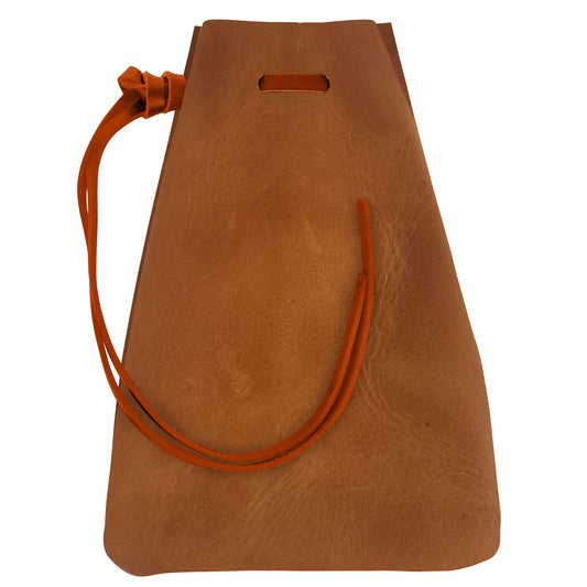 Nabob Leather Leather Drawstring Pouch, Coin Bag, Medicine Tobacco Pouch Medieval Reenactment Made in U.S.A Size 8.5" x 6"
