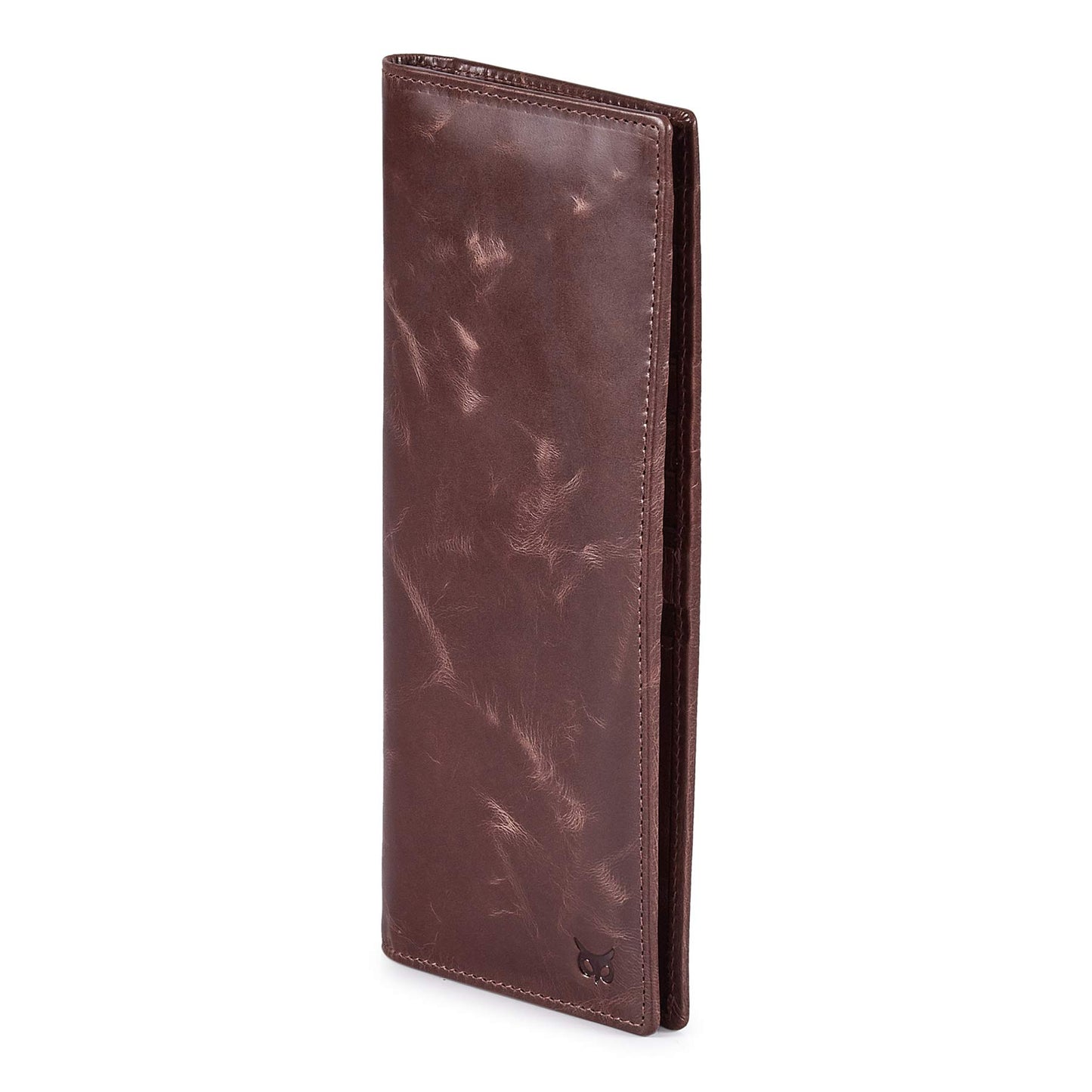 Long Wallet for Men Women Real Leather Bifold RFID Stylish Slim Handmade 2 ID Window Credit Card Holder in Gift Box (Coffee, Wax Pull Up)