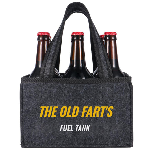 Funny Felt Beer Drink Carrier Tote Bag for Men, Novelty Gift for Dad, Husband, Boyfriend, Birthday, Father’s Day, Beer Lover Gift, 6-Bottle Portable Beverage Carrier with Handle