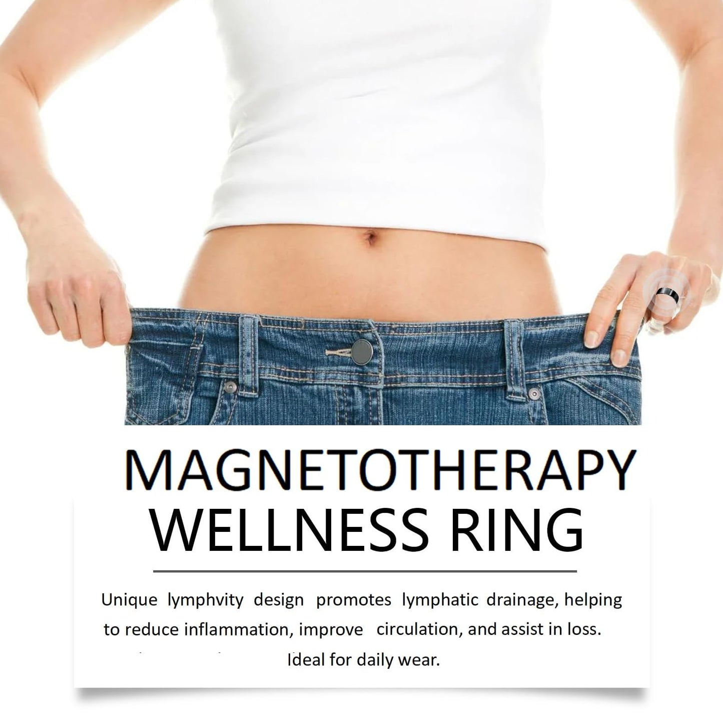 Refined Magnc Stainless Steel Auvulis Migraine Ring Magtherapy Lymphatic Drainage Rings Lymph Nodes Acupuncture Therapy Anti Snoring Rings Migraine Relief Health Jewelry for Men and Women(Gold&Silver&Rose Gold&Black)