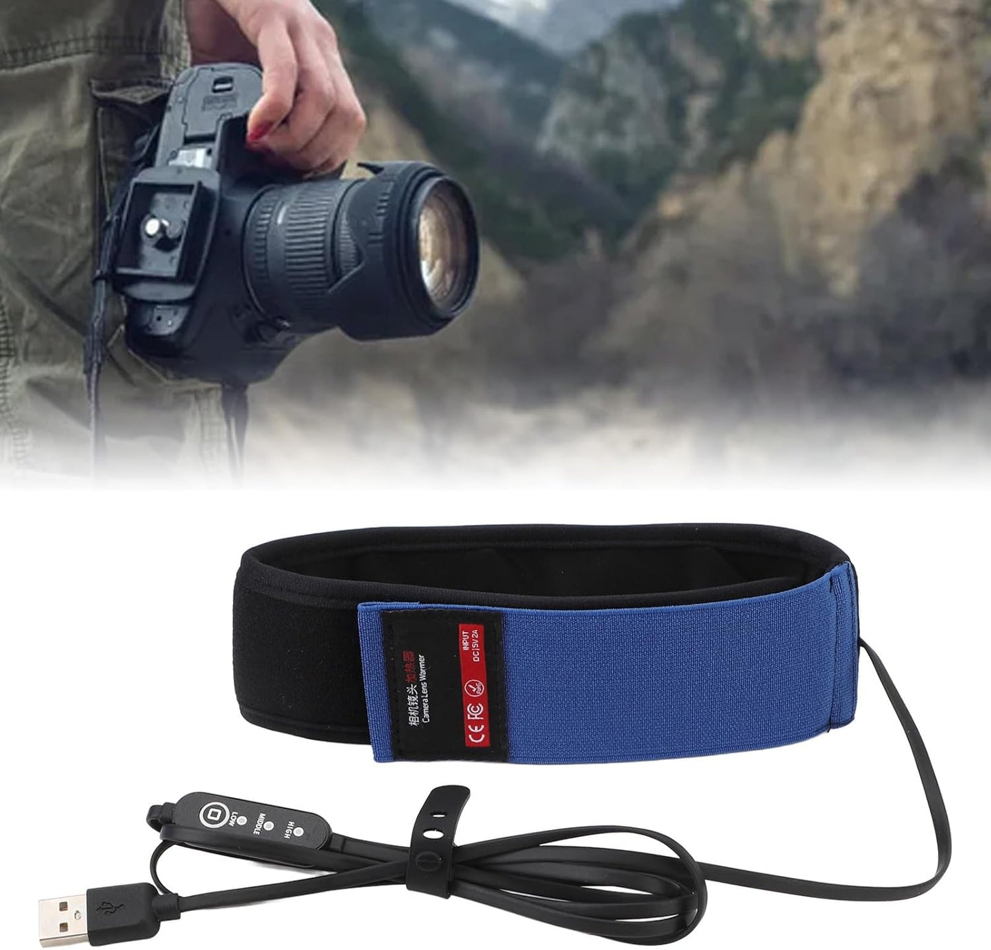 Denash 3 (545mm) Lens Heater,Anti Fog Belt Temperature Levels Lens Warmer,Lens Heater with USB Fasteners for Camera