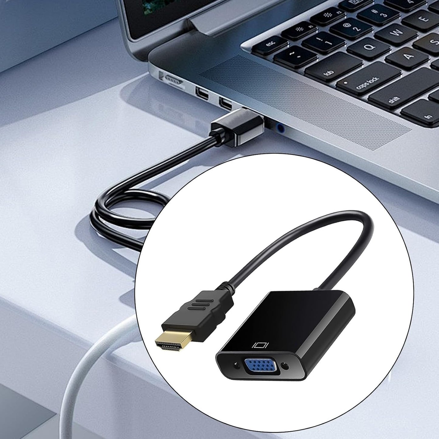 YWLUUOO 1080P HDTV to VGA Adapter Converters Output Computer Connector Dongle for Laptop PC Monitor Projector HDTV