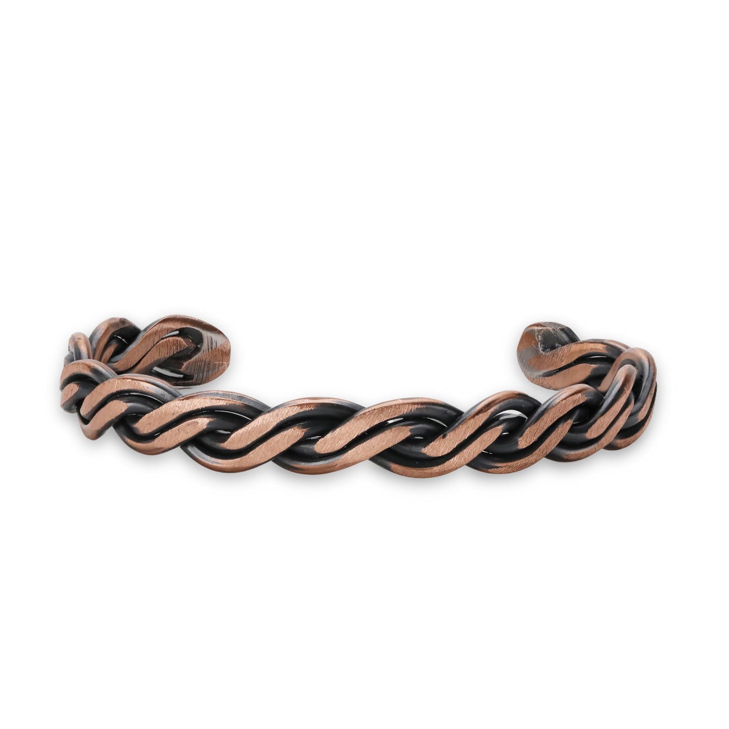 Handmade Elegant Copper Bracelet for Women and Men-Pure Copper Bracelet for Pain Relief and Stress Relief-Adjustable, Thickest, Twisted Copper Wire Bracelet to Fit many Size Wrist(folded) (helix-small)