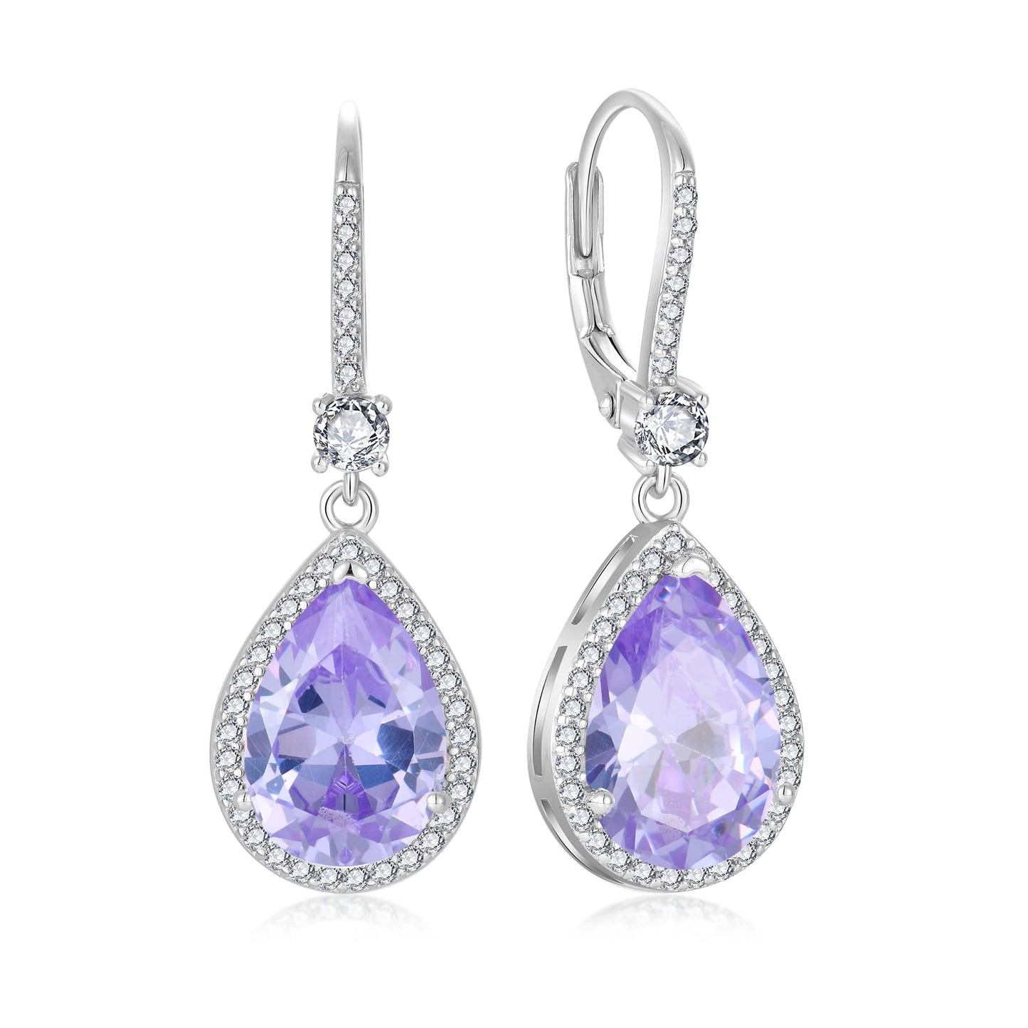 FYNSBLE Dangle Drop Earrings for Women,Sterling Silver Alexandrite Birthstone Leverback Earrings Hypoallergenic Jewelry for Women