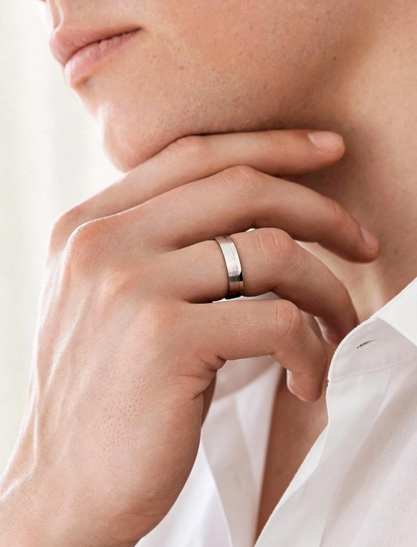 STARCHENIE Men's Wedding Band 925 Sterling Silver, 5MM, Brushed Matte Finish, Comfort Fit Band, Size 12