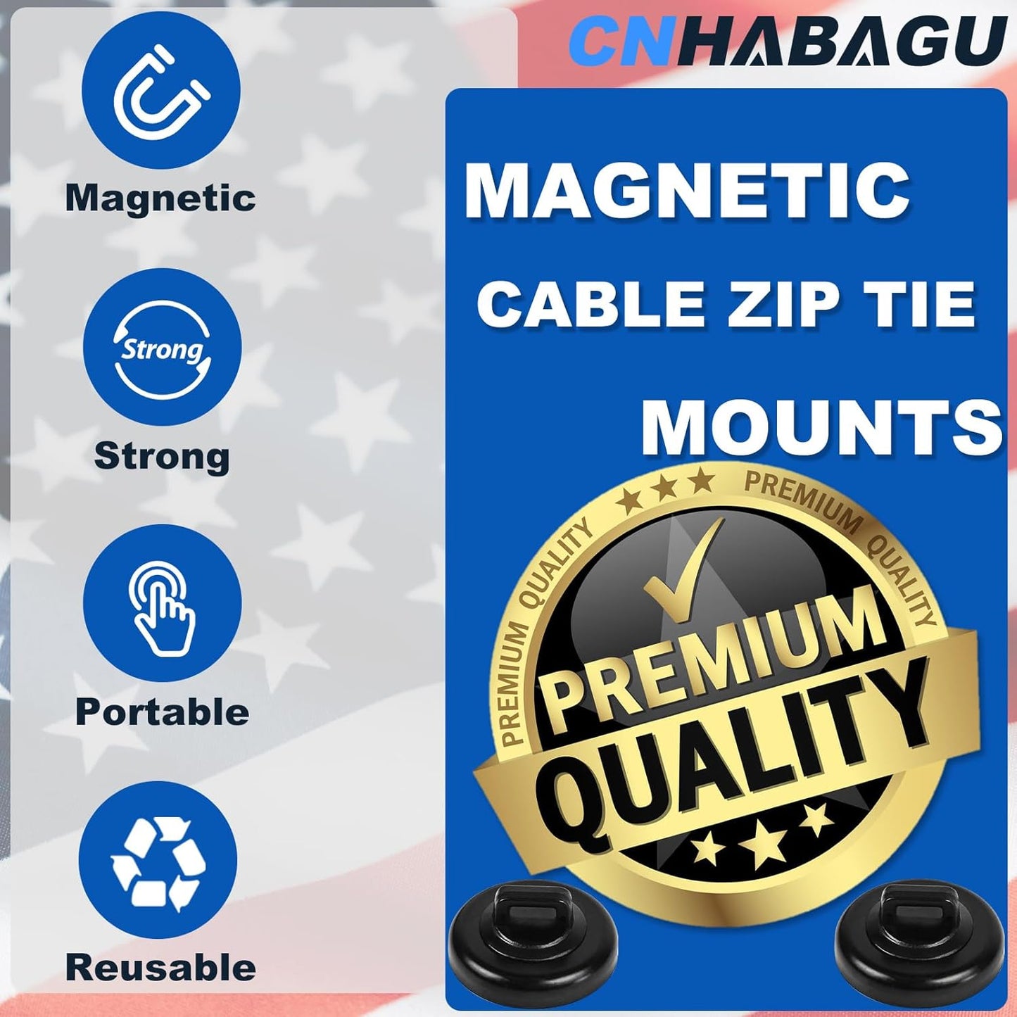 (D19 10 Magnet Zip Tie Mount Magnetic Zip Ties Mount Base Holder Multipurpose Wire Cable Holder Mount Wire Clips
