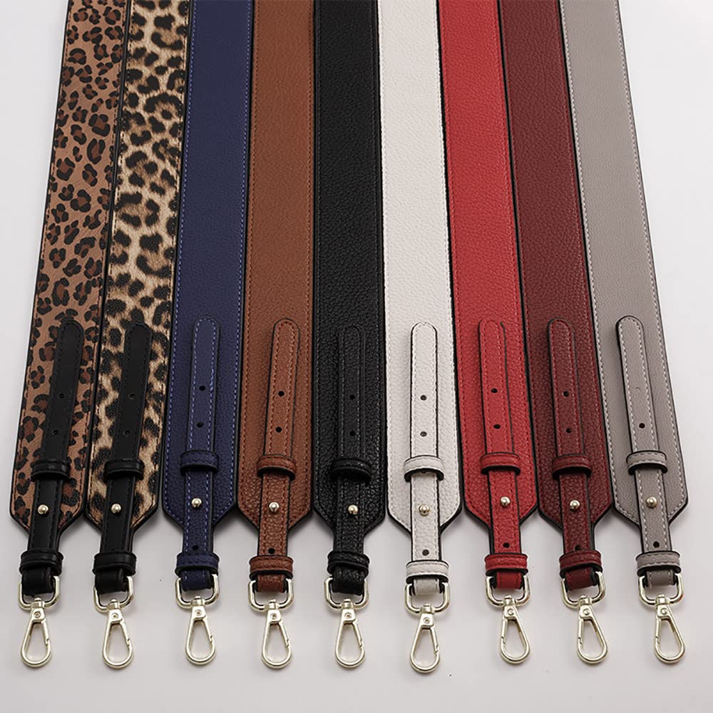 MOISTRI Grain Leather Purse Strap Adjustable Crossbody Replacement Straps for Handbags Monk Head Screws Detachable Gold Clasps Long Black