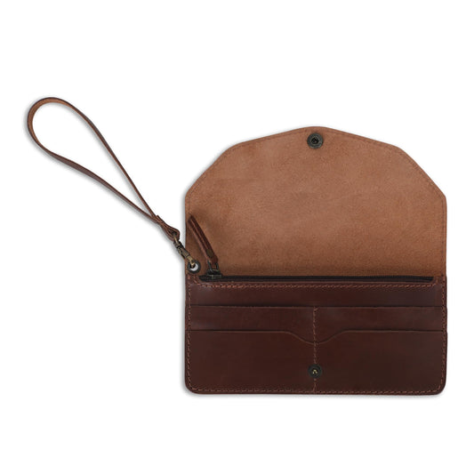 CestAntiQ Leather Money Bag Wallet for Women, Reusable Budget Organizer, Retro Clutch Wallet Vintage Cash Envelope Continental Wallet Travel Currency Organizer Handmade Long Utility Pouch (Tan)