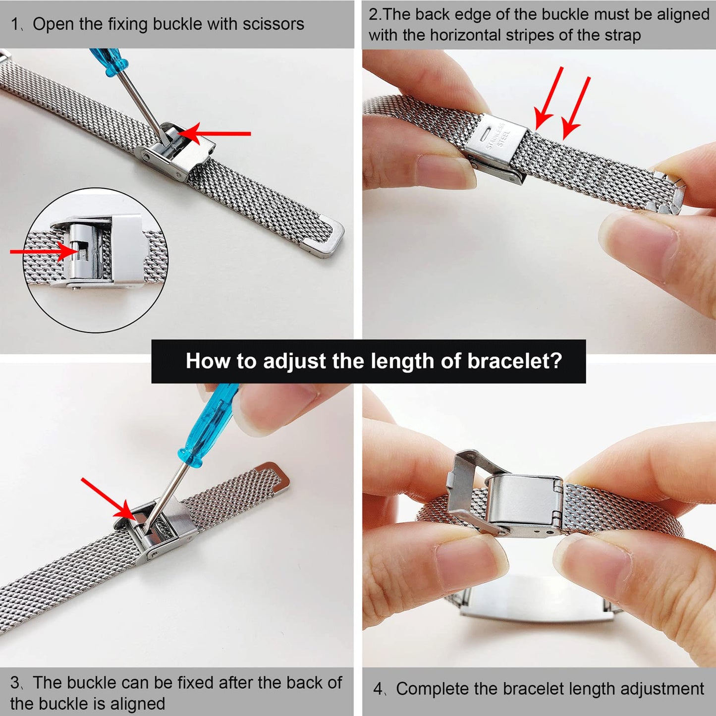 VNOX Medical Alert Bracelets for Men with Free Engraving Adjustable Stainless Steel Mesh Emergency Medical ID Bracelets Wristband,Silver
