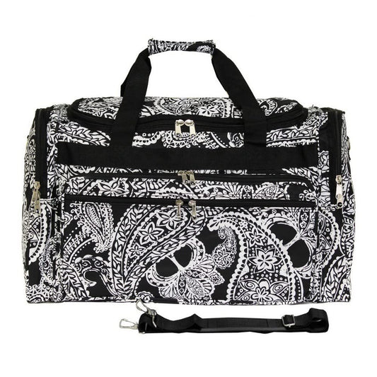 World Traveler Fashion Prints 19-inch Duffle Bag, Black White Paisley
