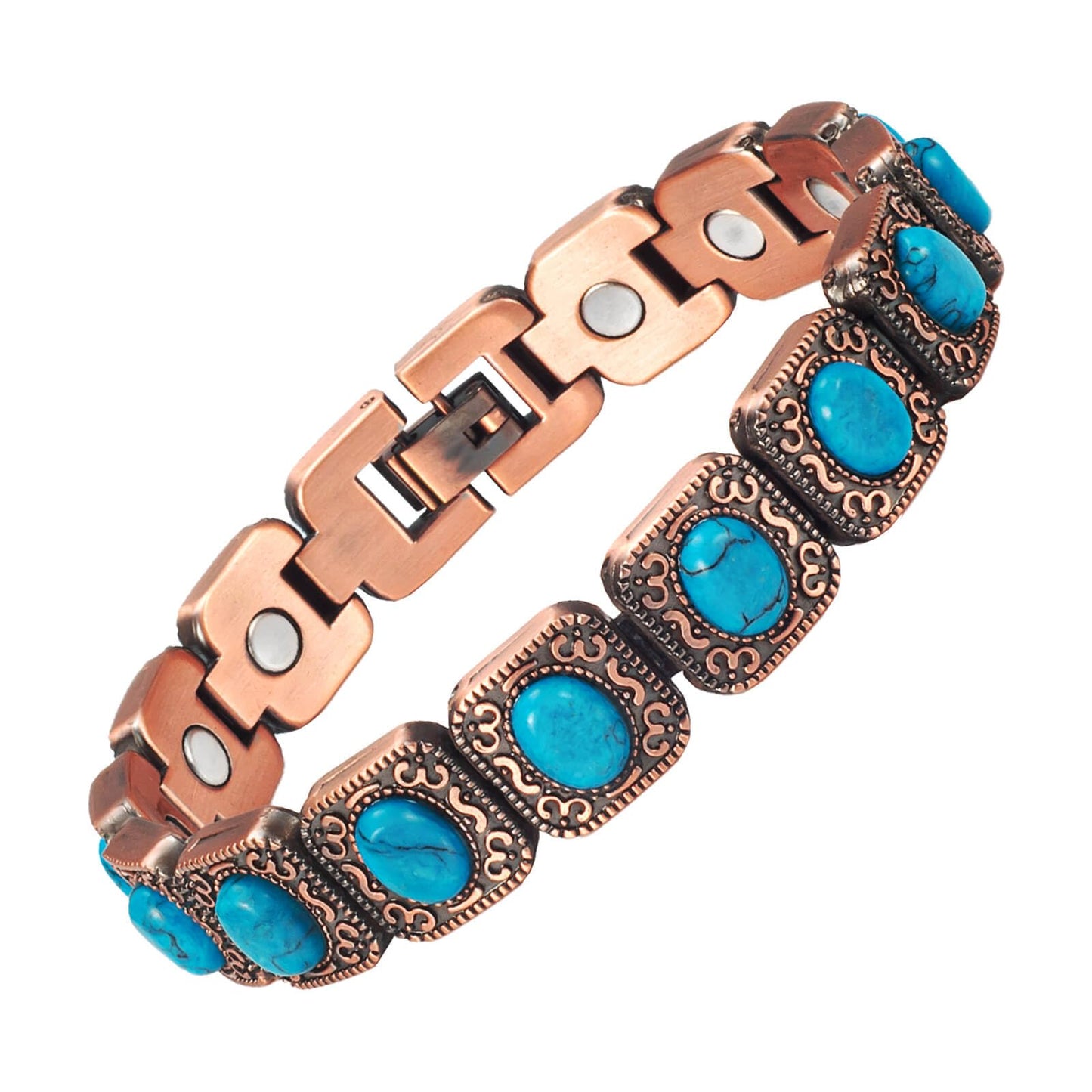 MagVIVACE Copper Bracelet for Women and Joint, Turquoise Magnetic Bracelets with Magnets, Mother's Day Jewelry Gifts