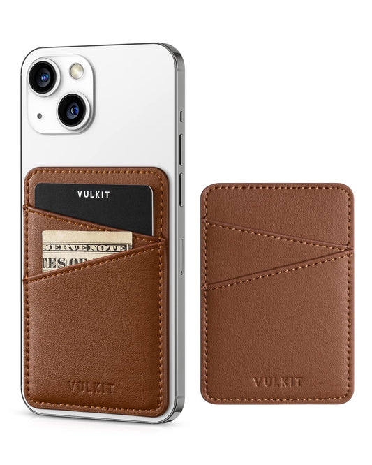 VULKIT Phone Card Holder Wallet Leather Adhesive Pocket RFID Blocking Credit Card Sleeves Stick Back of Phone Smartphones