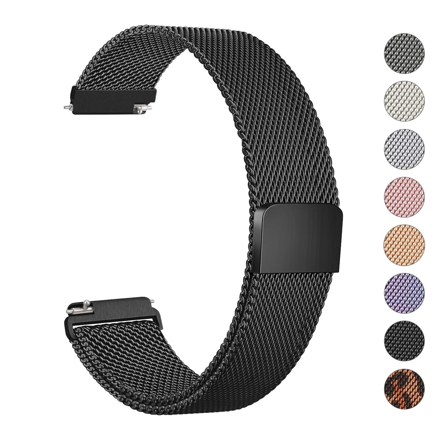 Veryfit Smart Watch Bands for IDW13, IDW16, IDW19 Smartwatch, Stainless Steel Metal Replacement Bracelet Strap for Fitpolo IDW13/Woneligo W13/FITVII HM57, ENOMIR/TOOBUR/MILOUZ/Gydom/Faweio/Veryfit IDW19 (Black)