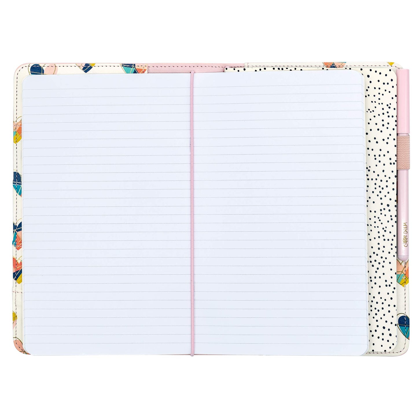 Pukka Pad, Carpe Diem Refillable Traveler’s Notebook Cover – Faux Leather Portfolio with Blank and Lined Notepads – Includes 6 Pockets, Pen Loop, and Elastic Closure – 8.5 x 5.5 Inches, Ballerina Pink