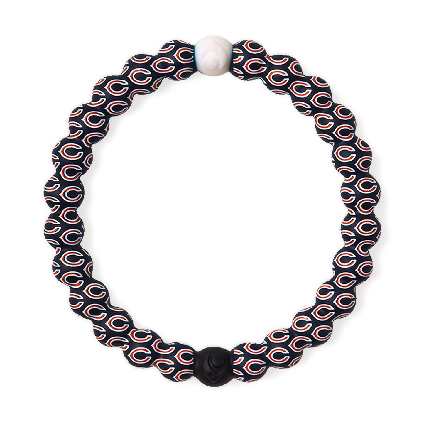 Lokai Silicone Beaded Bracelet for Men & Women, NFL Football Collection - Chicago Bears, Logo, Medium - Silicone Jewelry Fashion Bracelet Slides-On for Comfortable Fit