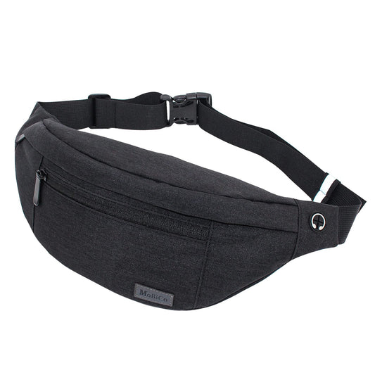 MOBICO Large Crossbody Fanny Pack for men women with 4-Zipper Pockets,Waist bag for Workout Traveling Hiking Running Walking Outdoors Sport Fishing Waist Pack…