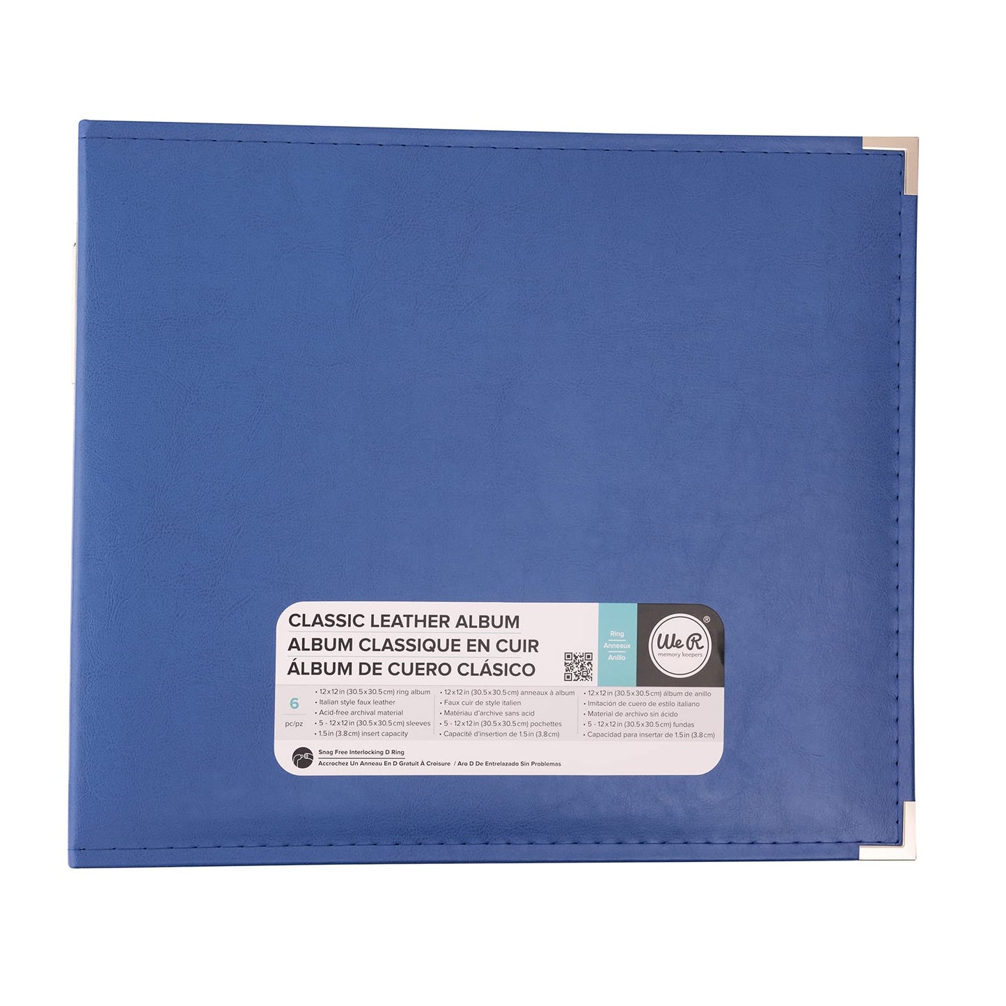 We R Memory Keepers 12x12 Photo Album Country Blue Protect Memories & Photos, Acid-free Faux Leather, Snag-free Rings, Includes 5 Page Protectors