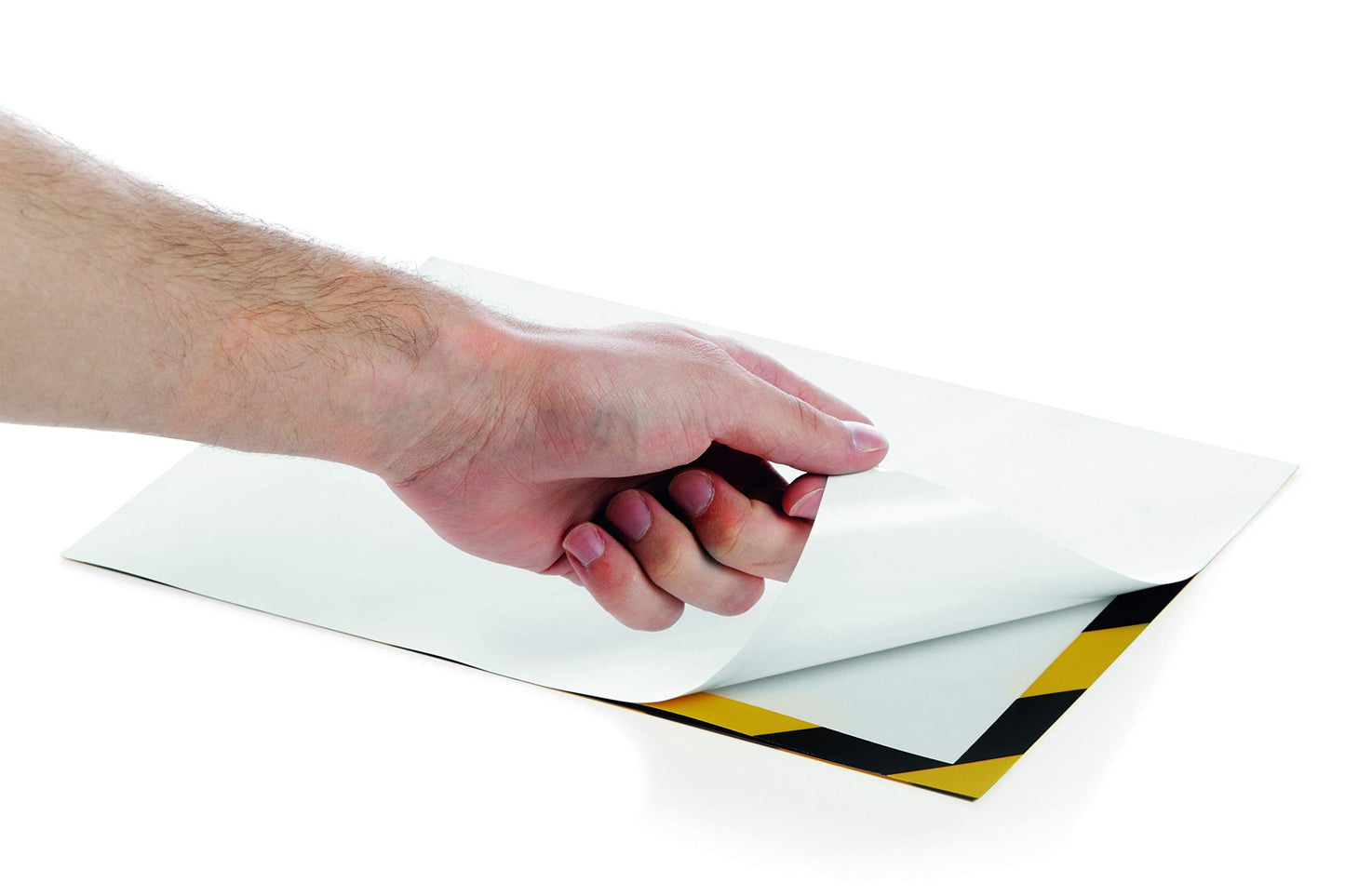 Durable Duraframe Self-Adhesive Magnetic Security Sign Holder - Letter-Size 8.5" x 11" Inch - Yellow & Black Magnetic Frame