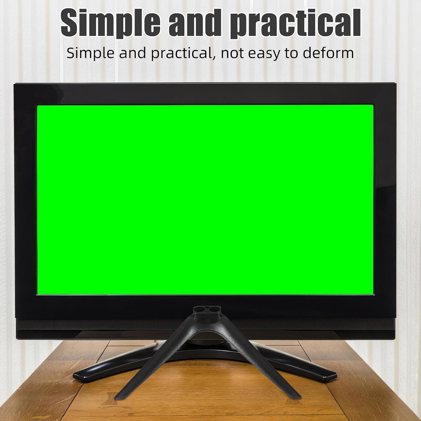 DOITOOL 15mm Heavy Duty No-Drill Television Stand Bracket with Dual-Hole Plastic Feet, Portable Monitor and Tv Support