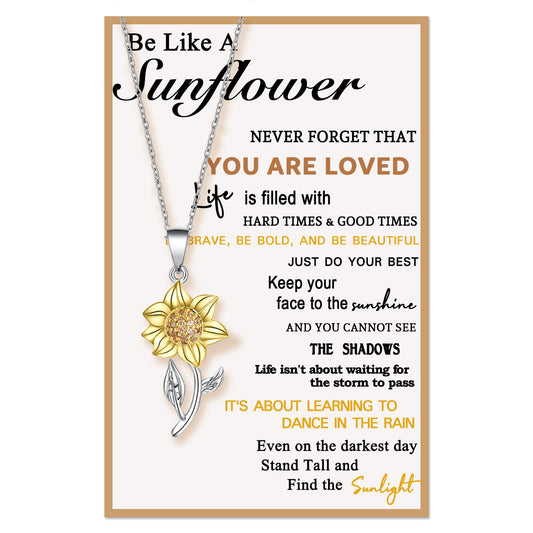 Tarsus Sunflower Gifts for Women, Sunflower Necklace Jewelry for Women Teenage Teen Girls Gifts Birthday Ideas 12 13 14 15 16 17 18 Year Old Girls Jewelry Inspirational Necklace