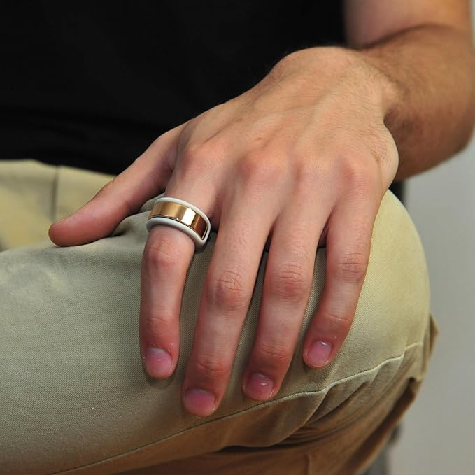 Rinfit Smart Ring Protector - Silicone Ring Enhancer for Active Lifestyle and Gym - StyleFit U.S. Design Patent - Stone, Size 12