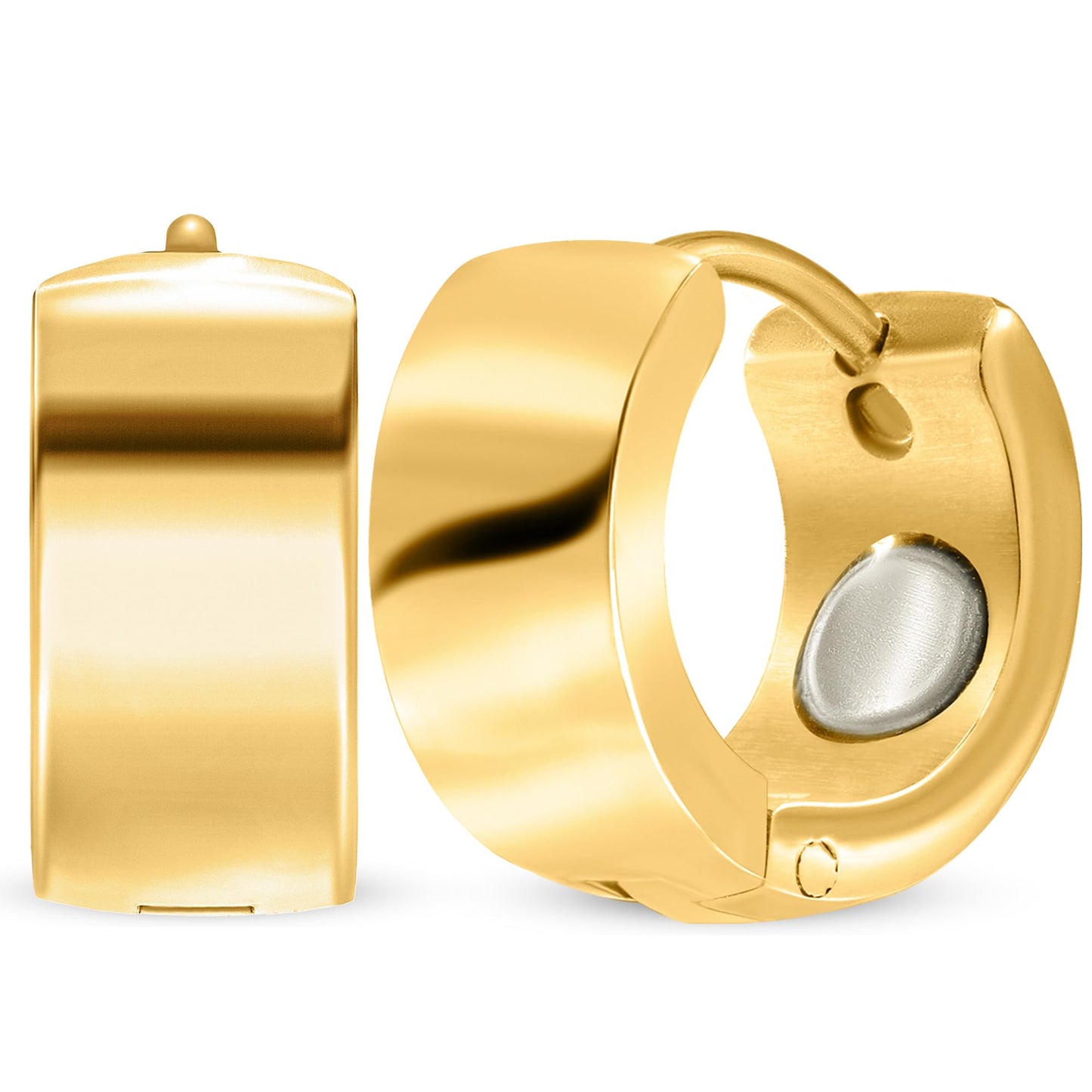 MagnetRX Magnetic Earrings for Women – Premium Magnetotherapy Lymphatic Earrings Polished Stainless Steel – Womens Lymphvity Magnetic Therapy Acupressure Earrings (Gold)