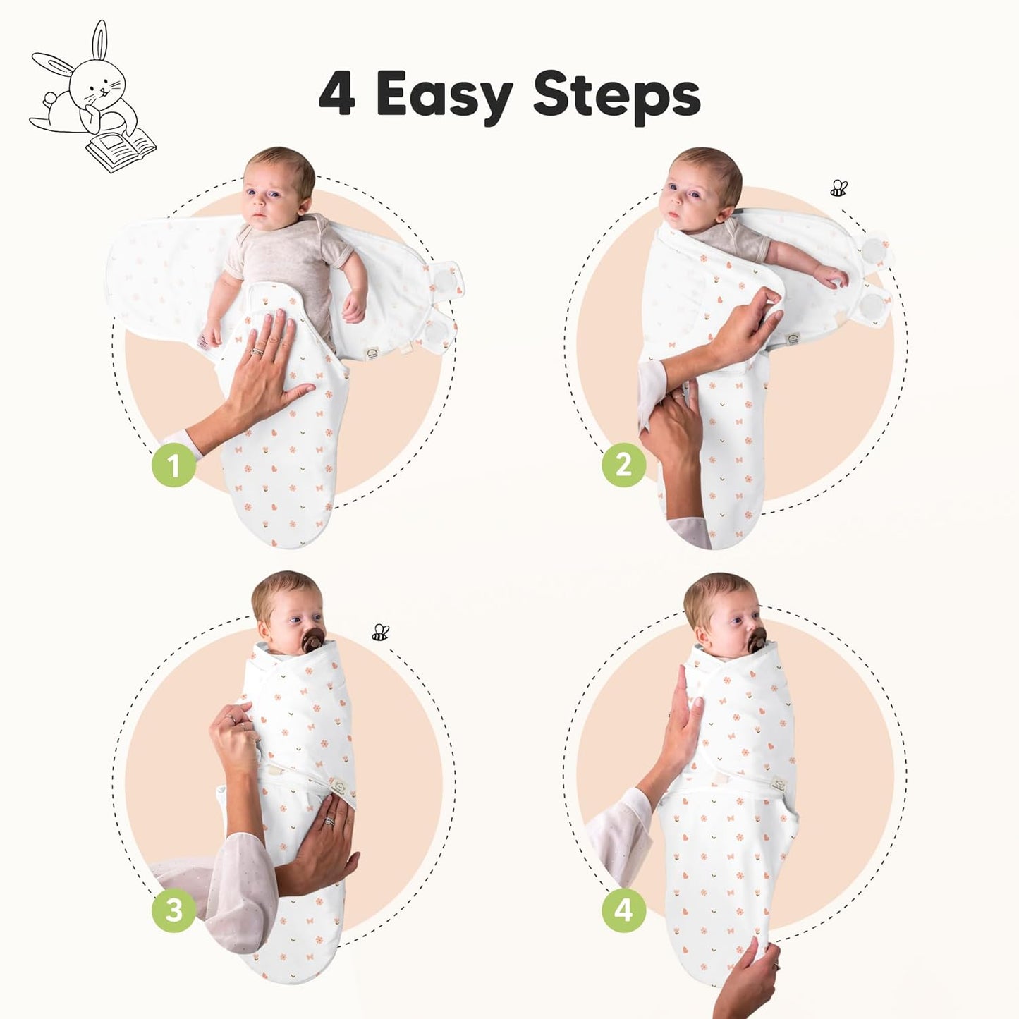 Organic Baby Swaddle Sleep Sacks by [Brand Name] - Soft & Snug Swaddles for Newborns 0-3 Months | Butterflies, XS
