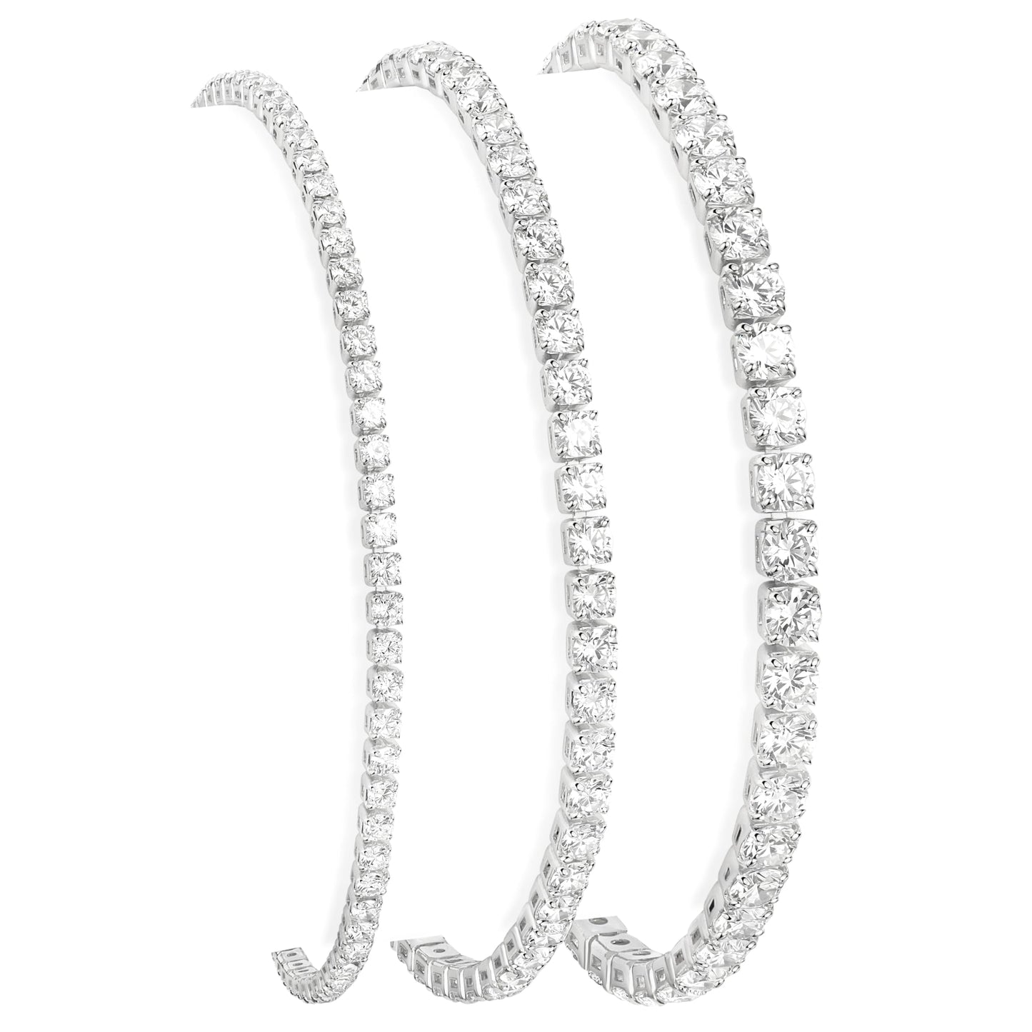 Poxtex Sterling Silver Tennis Bracelet for Women Stack, Trendy Silver Diamond Classic Bracelets Jewelry Set, Women Fashion Accessories for Watch Band