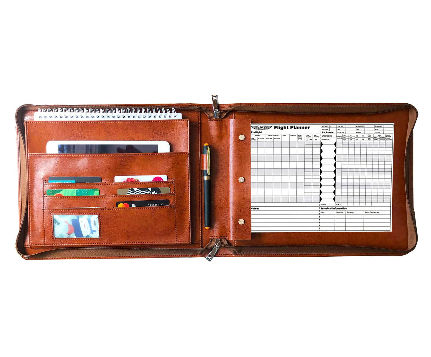 Gvalant Professional Vegan Leather Pilot Logbook, Pilot Journal for Letter Size Paper, Pilot Log Book Binder, Pilot Log Organizer, logbook Aviation Cover