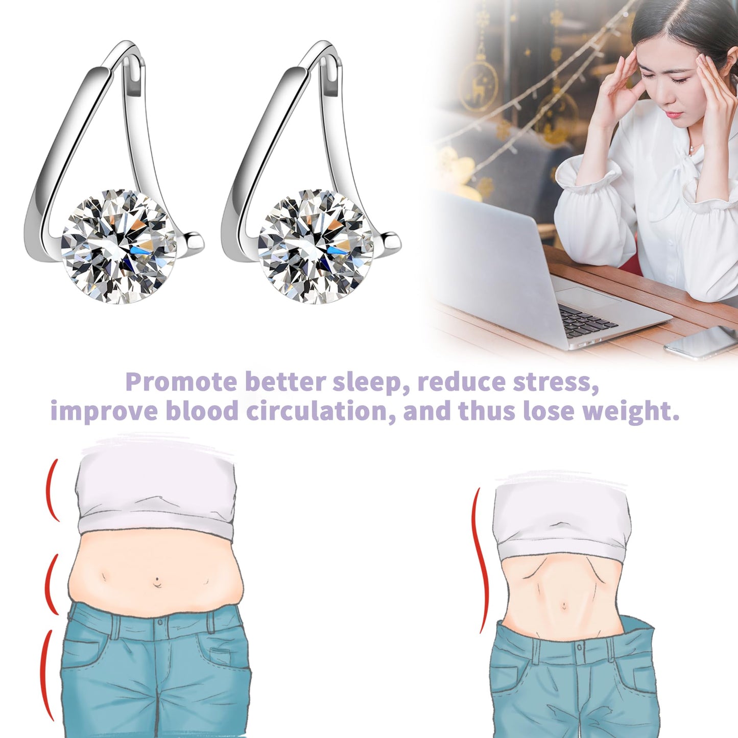 Lymphvity Germanium Earrings (2 Pairs Silver)