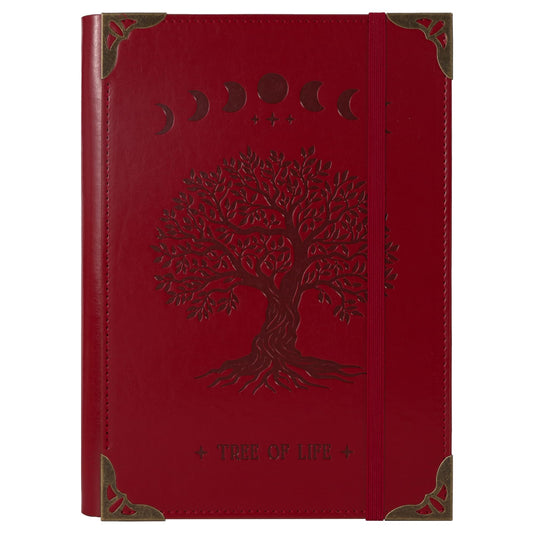 TIEFOSSI A5 Binder 6 Ring Notebook for Women Men, Hardcover PU Leather Journal, Vintage Tree Journals, College Ruled Notebook for School, Planner, Travel, Work, Organizer