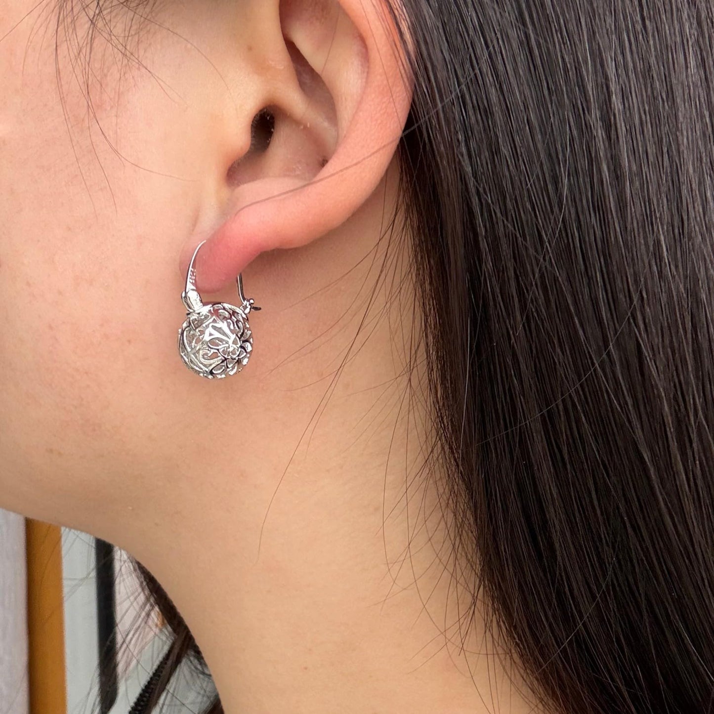 OwMell Elegant 925 Sterling Silver Pearl Drop Earrings Dangle Stud Silver Plated Earrings for Women Large Size 12mm - Celtic Knot Silver