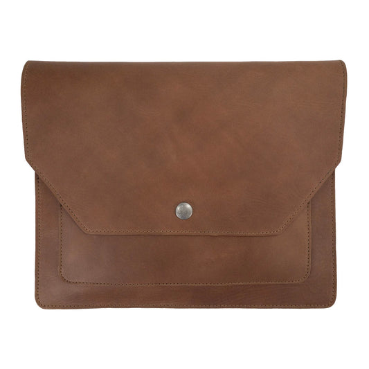 Hide & Drink, Slim Portfolio, Narrow Document Holder, Flat Messenger Case, Multipurpose Office Accessory, Full Grain Leather, Handmade, Single Malt Mahogany