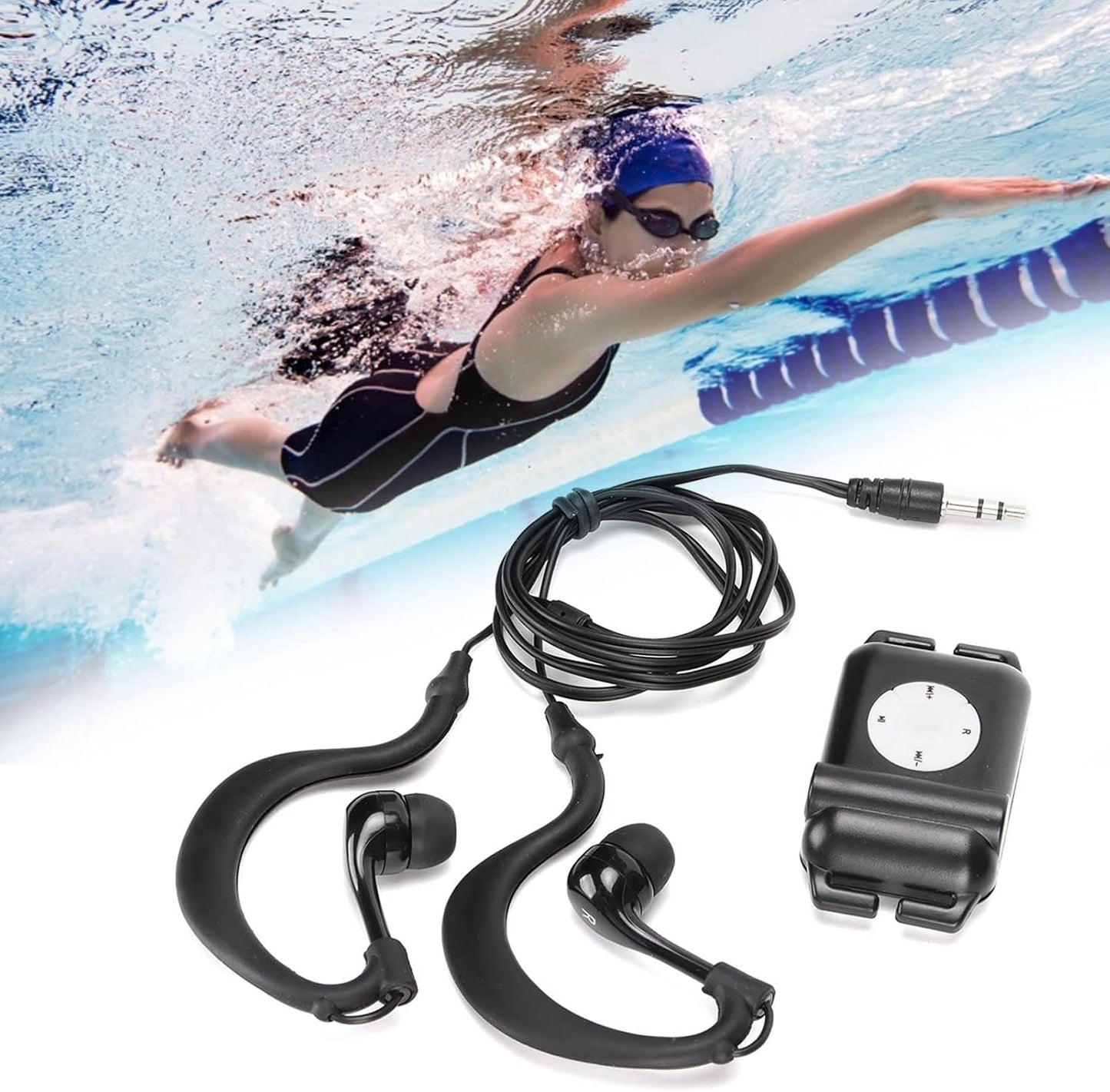 EIMSOAH IPx8 MP3 4GB Swimmer MP3 Swimming Player, HiFi Sound, with Underwater Headphone, Player, for Surfing