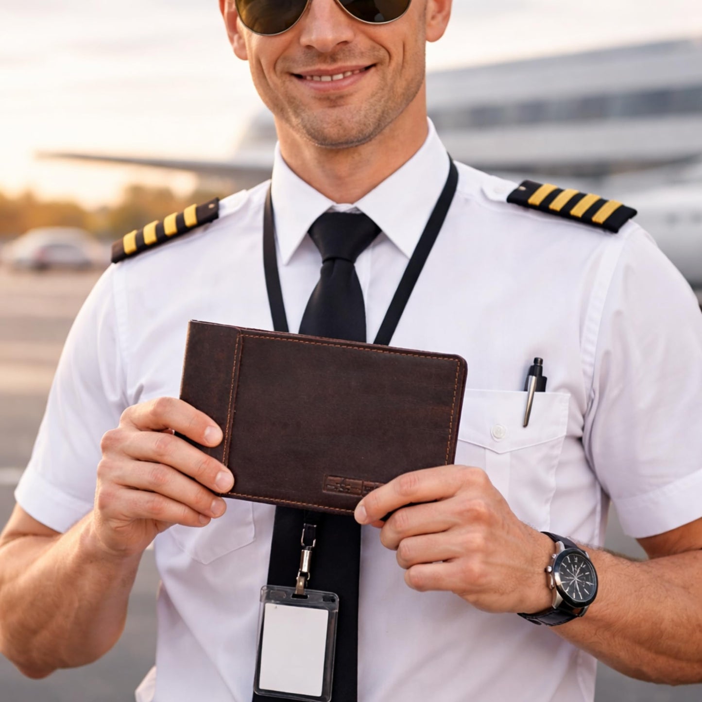 Tolredo Pilot Log Book TL-SP-30 Flight Standard Logbook Top Grain Cow Leather Refillable Bleedproof Paper 96 Pages (Stressed Walnut)