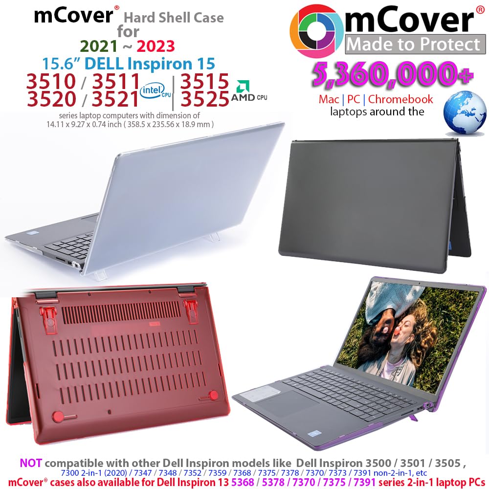 mCover Case Compatible ONLY for 2021-2023 15.6" Dell Inspiron 15 3510 3511 3515 3520 3521 3525 Series Laptop Computer (NOT Fitting Other Dell Models) - Orange