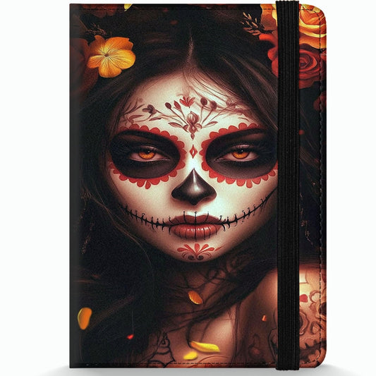 ZXYBNMLE Passport Holder Wallet Cover Case,RFID Blocking Passport Cover,Large Capacity Travel Wallet with Multi Card Slots (Day of The Dead Girl Art)