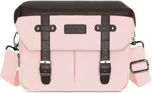 MOSISO Camera Case Crossbody Shoulder Messenger Bag, DSLR/SLR/Mirrorless Photography Vintage PU Leather Flap Gadget Bag