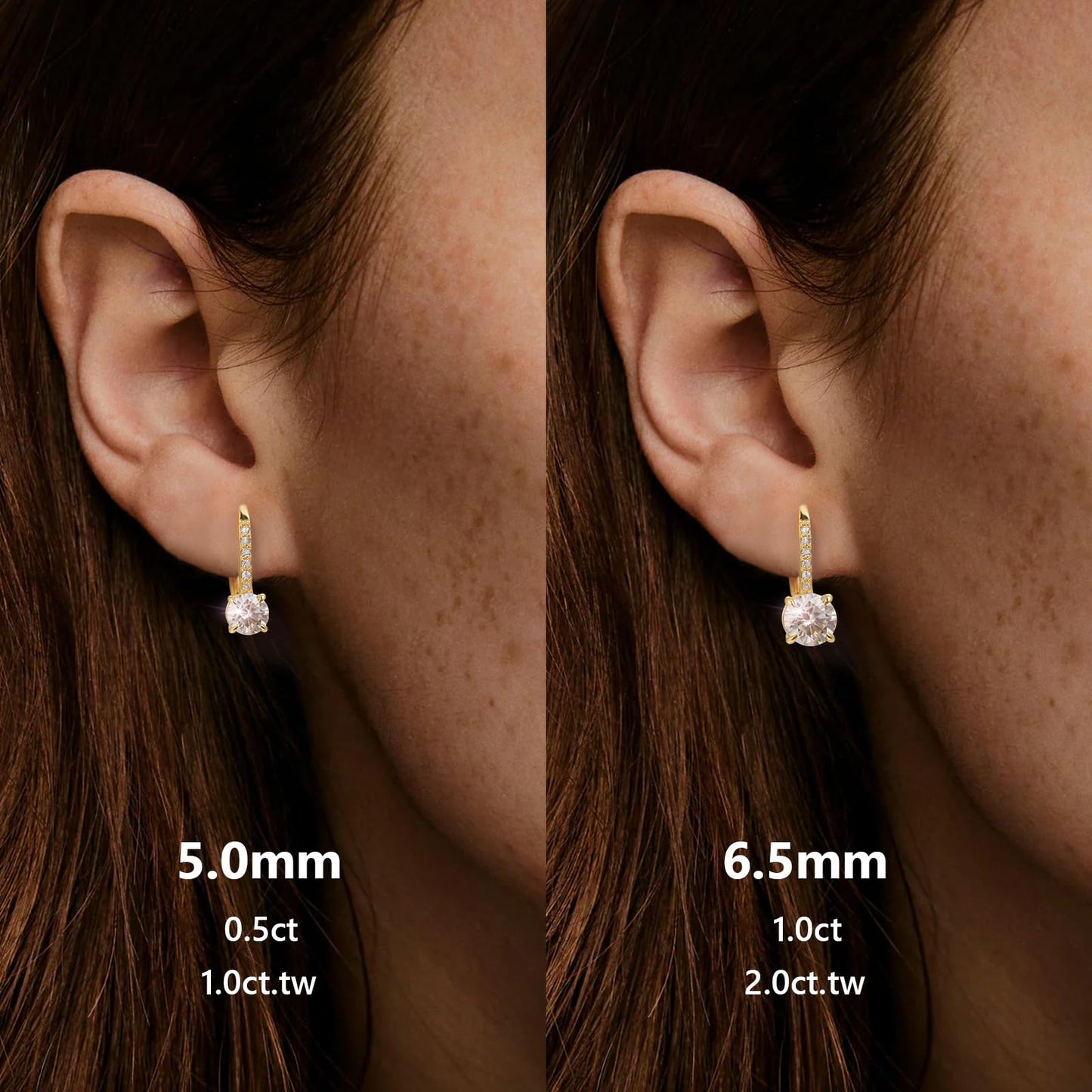 Valentine Moissanite Earrings For Women Moissanite Leverback Drop Earrings 14k White Gold Plated Sterling Silver Dangle Earrings Bling Bling Jewelry Gift For Valentine Hypoallergenic