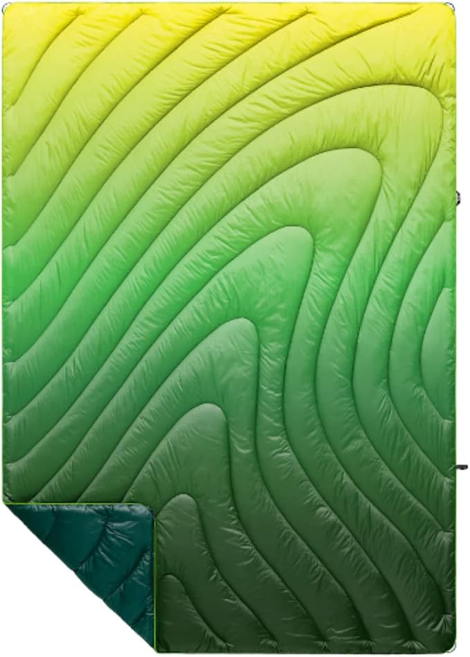 Rumpl Original Puffy Blanket - Warm, Water-Resistant Camping Blanket with 100% Recycled Synthetic Insulation, 52"x75", Original Puffy V1, Forest Fade