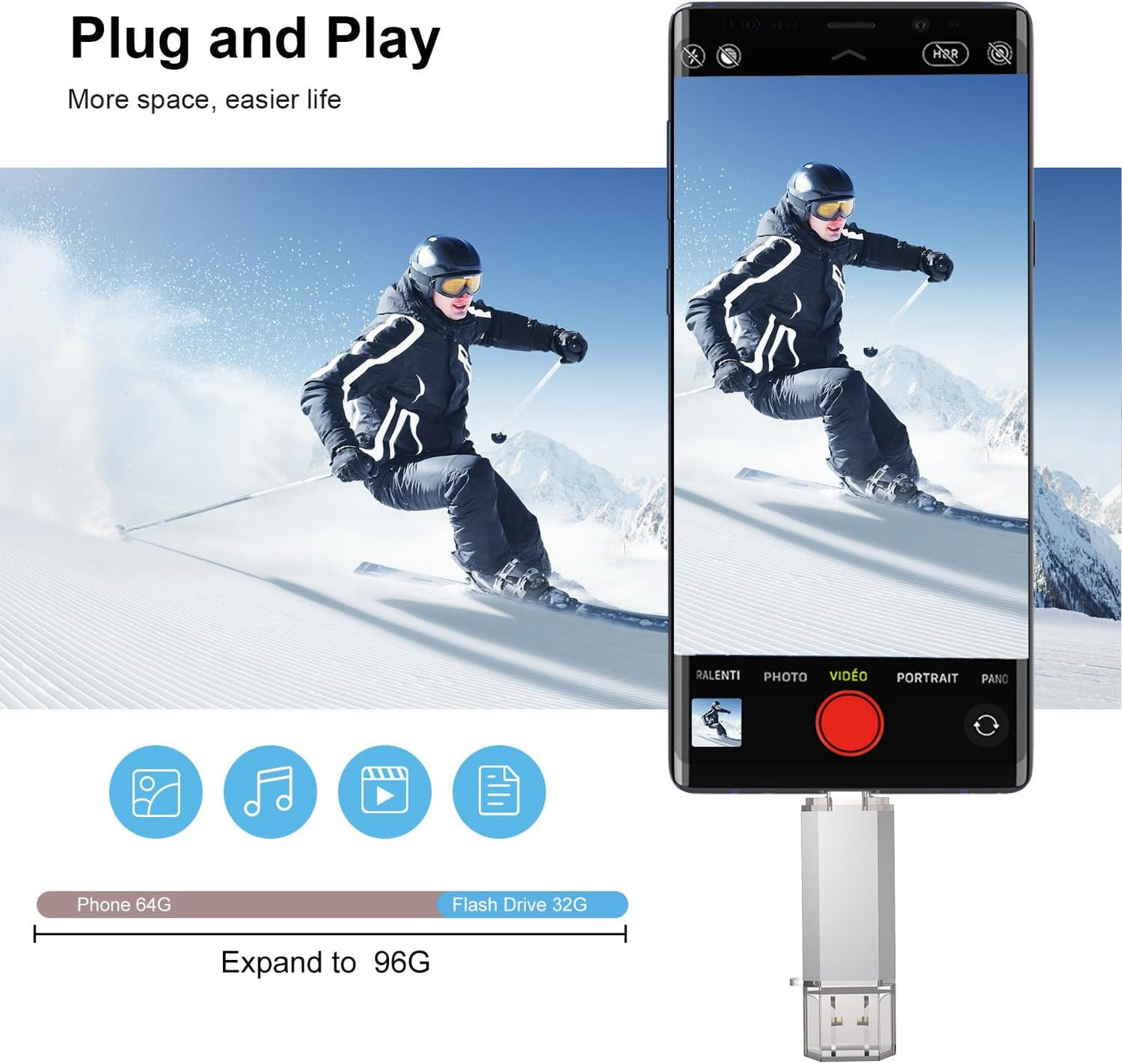 RAOYI 2 Pack 32GB 2 1 3.0 USB C Flash Drive, in USB Type C Dual OTG Metal Thumb Drive Jump Drive Memory Stick