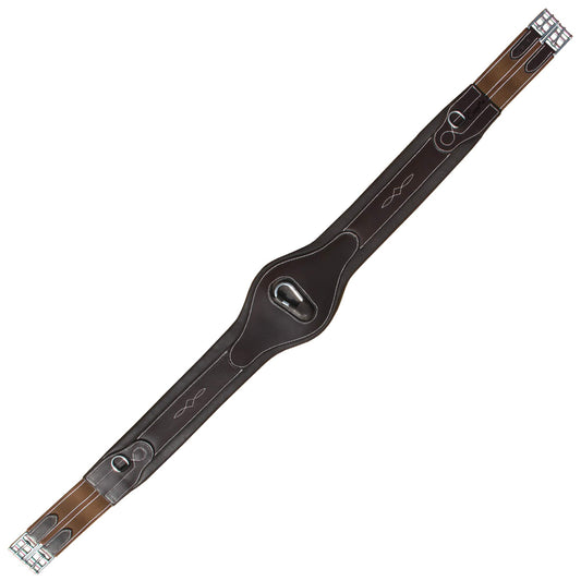 Exion Fancy Anatomic Snap Over Lay Girth Comfotable for Horse | English Horse Tack (54 inch/ 135 cm, Choco Brown-Leather Padding-Vegetable Tanned Leather)