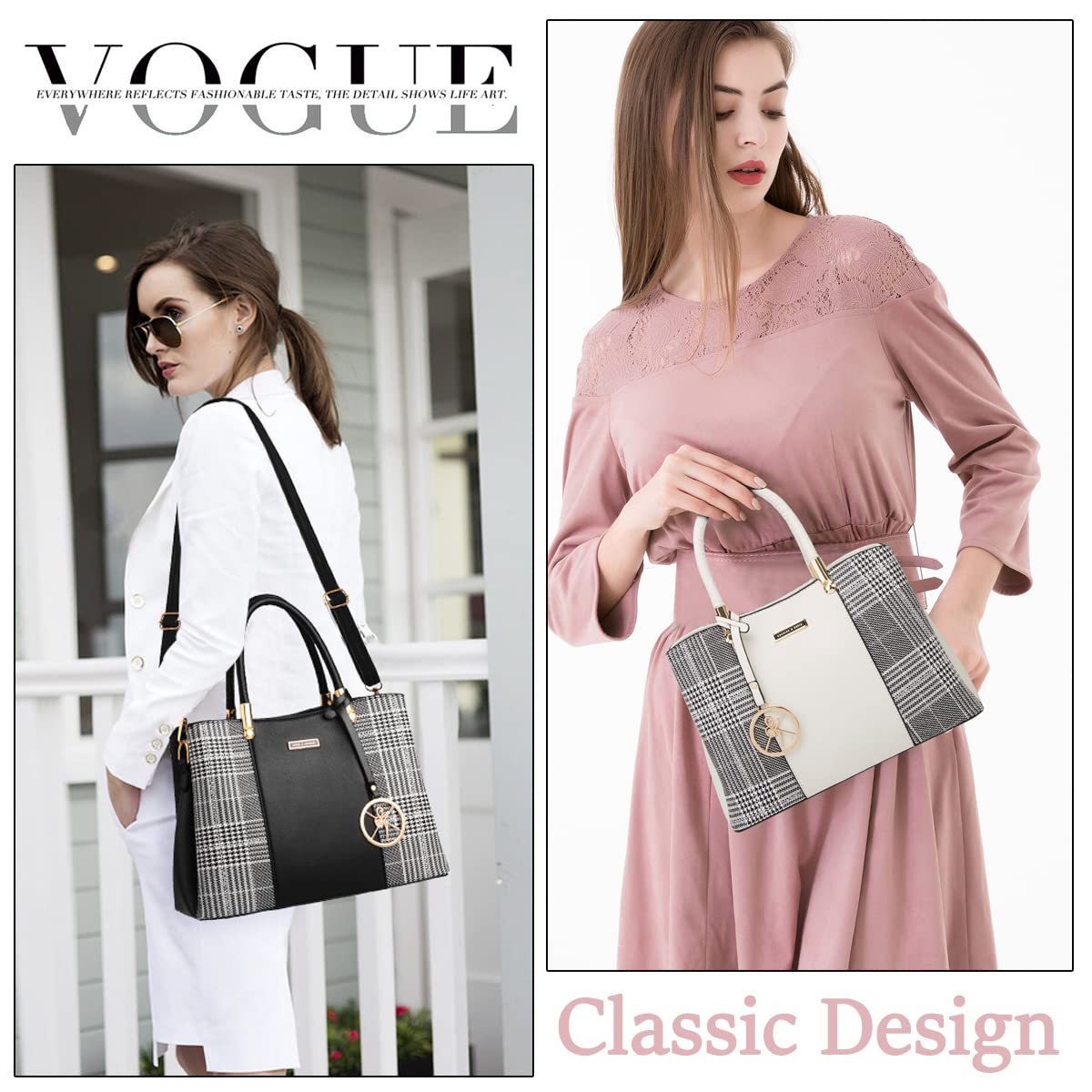 KURGOOL Women Purses and Handbags Top Handle Satchel Shoulder Bags Messenger Tote Bag for Ladie