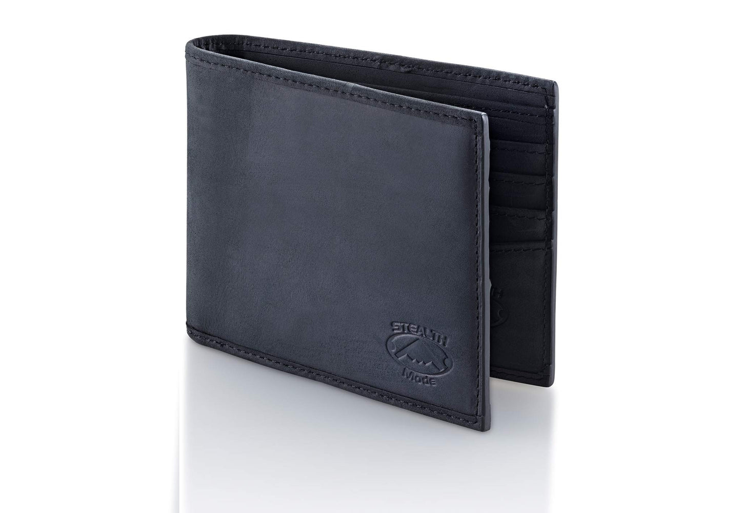 Stealth Mode RFID Wallet for Men - Genuine Napa Leather Bifold Mens Wallet with 8 Card Slots & Divided Billfold - Elegant Gift Box Packaging, RFID Blocking Technology