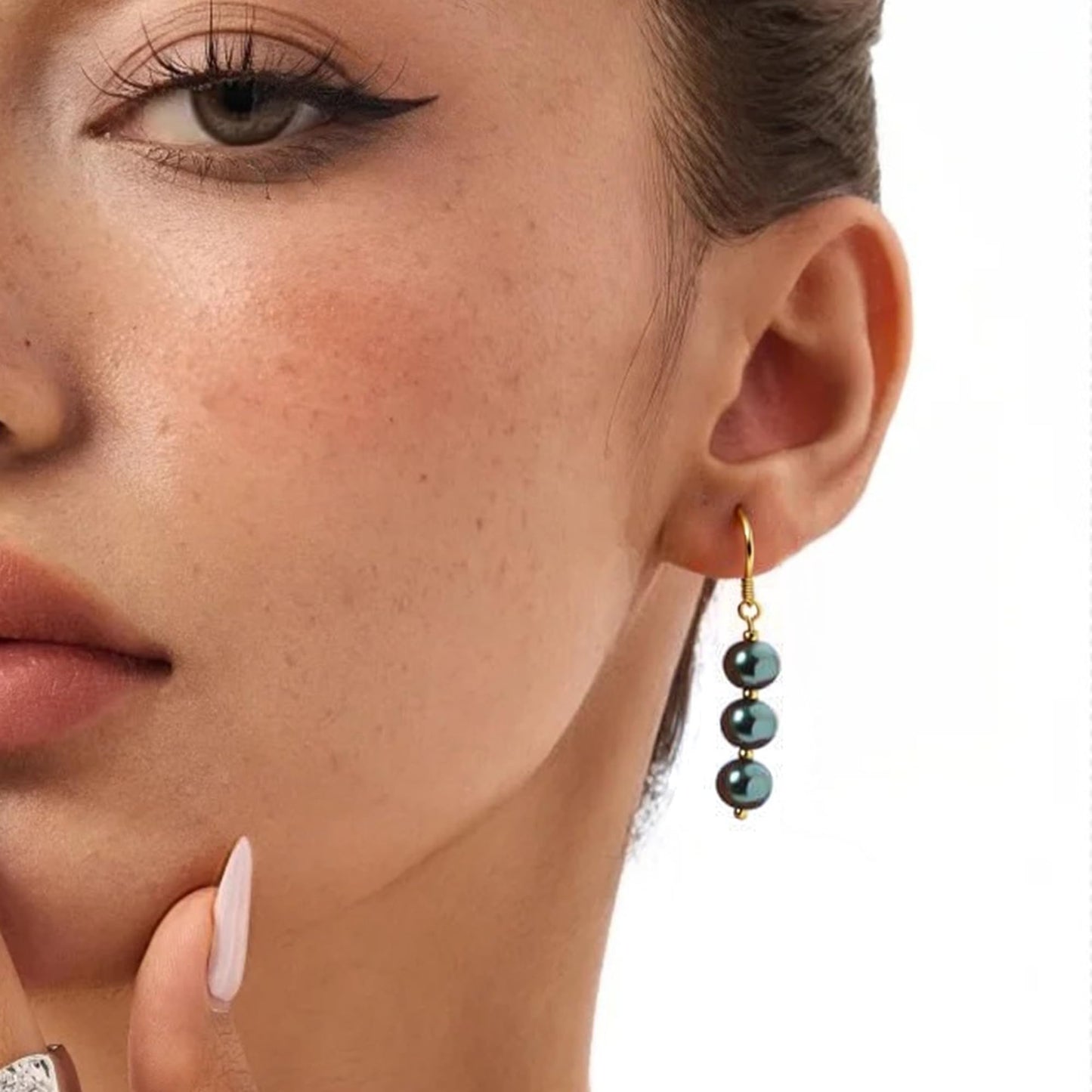 Handmade Tahitian Baroque Seawater Black Pearl Drop Earrings for Women , Black Pearls Dangle Earrings Hypoallergenic , Trendy Formal Jewelry Gifts for Wedding, Bridal & Special Occasion Valentines'day Mother's Day Back-to-school Gifts