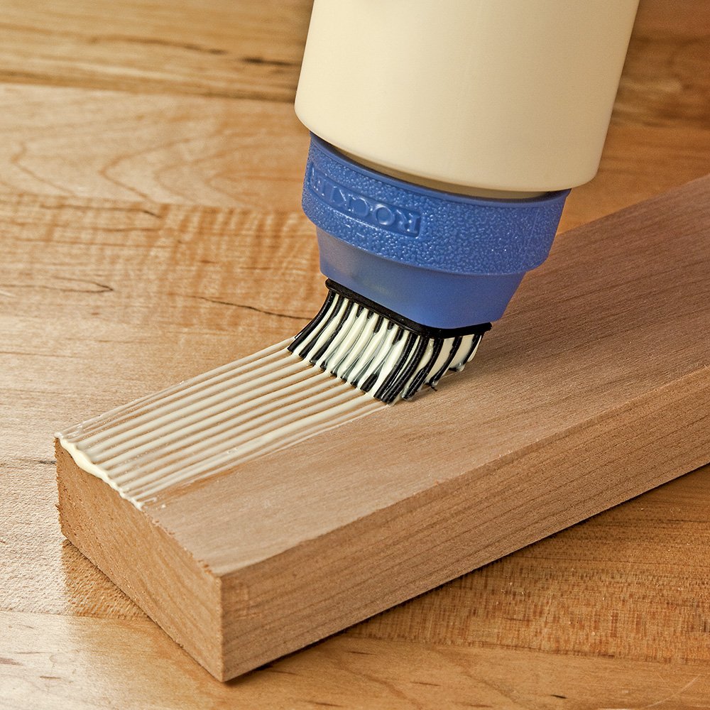 Rockler Wood Glue Applicator Set – Wood Working Glue Bottle (8oz) w/Glue Spout & Red Cap, Glue Line Centering Attachment, Silicone Glue Brush, & More – Easy to Clean Bottle with Brush Applicator