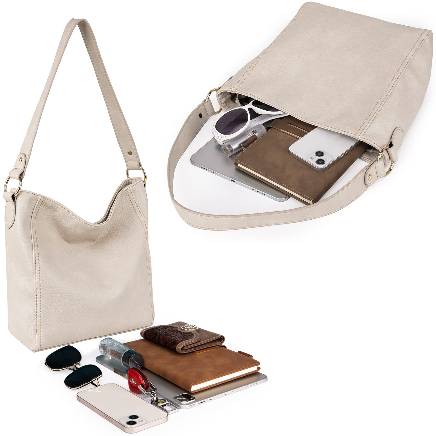 Montana West Purses for Women Vegan Leather Shoulder Purses and Handbags Hobo Bags for Women MWC-070BG