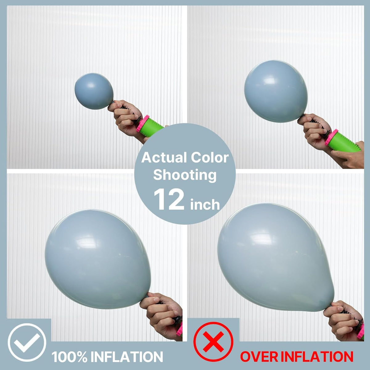 PartyWoo Dusty Blue Balloons - 100pcs 12 Inch Light Blue Aqua Latex Helium Balloons for Events