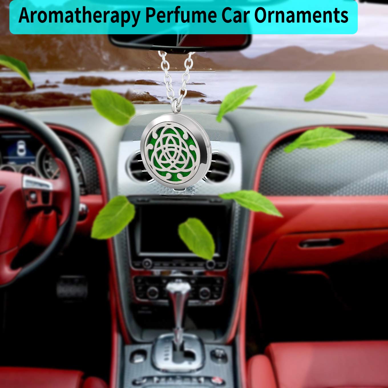 Popeoiuh Premium Aromatherapy Essential Oil Diffuser Necklace,Celtic Tribal Totem Locket Pendant with 8 Pads + 24" Chain - 316L Stainless Steel Jewelry Gift for Birthday Christmas